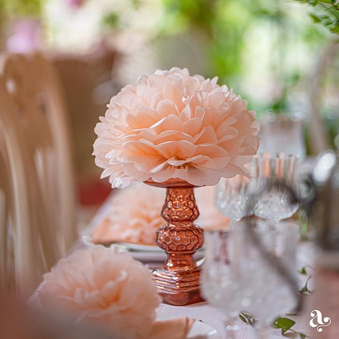 Peach Tissue Paper Pom Poms – Flower Balls (10 Inch)