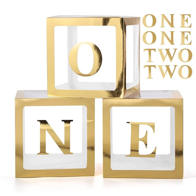 One & Two Balloon Boxes for Photoshoot & Party (Gold)