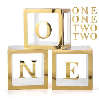 One & Two Balloon Boxes for Photoshoot & Party (Gold)