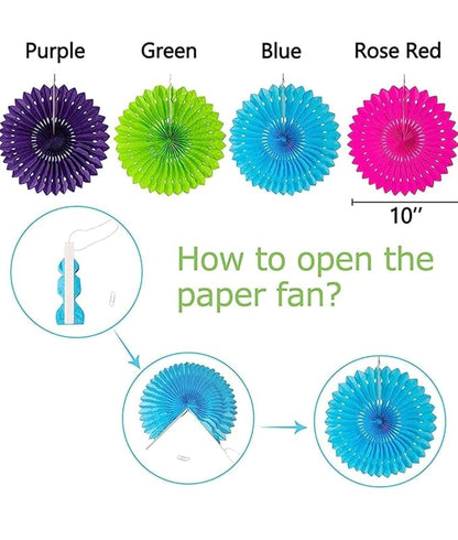 Blue Party Decorations Kit – 20 PCS Set with Fans, Pom Poms, Garland & Pennants