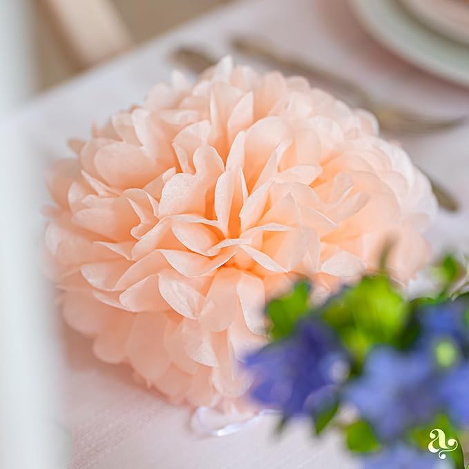 Peach Tissue Paper Pom Poms – Flower Balls (10 Inch)