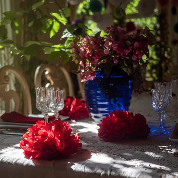 Red Tissue Paper Pom Poms – Flower Balls(14 Inch)