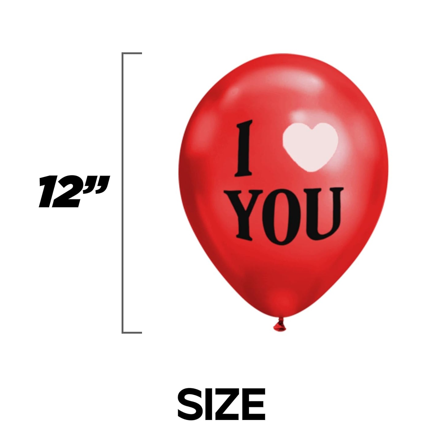 "I Love You" Printed Red Balloon Set of 10 Pcs | Heart Theme Party Decor