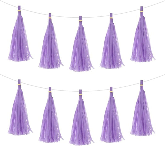 Lavender Paper Tassel Garland – Decorative DIY Backdrop