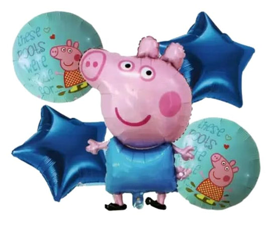 Peppa Pig 5-in-1 Foil Balloons Bouquet Set (5 Pcs)