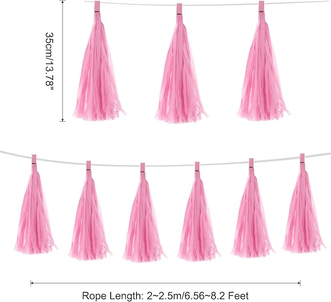 Pink Paper Tassel Garland – Decorative DIY Backdrop