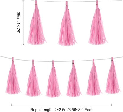 Pink Paper Tassel Garland – Decorative DIY Backdrop