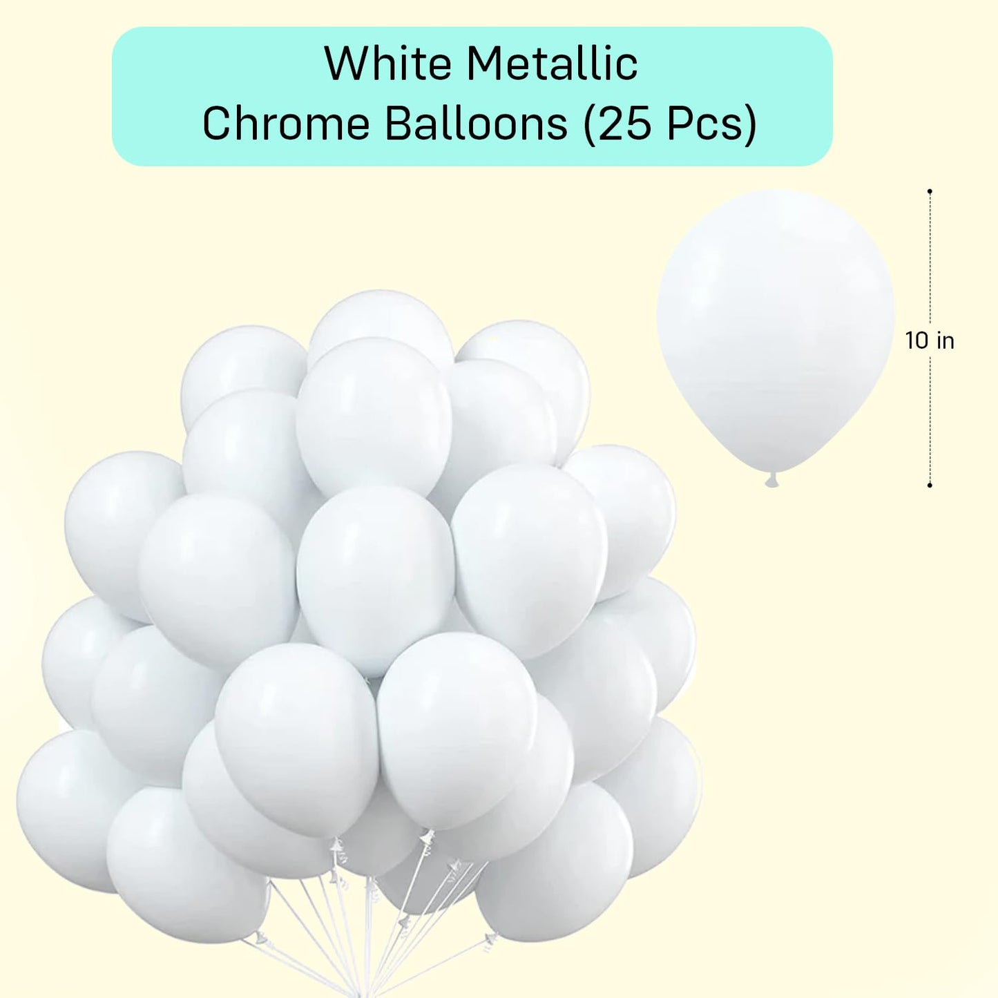 White Balloons For Decoration - Pack Of 25 Pcs Pearl White Balloons