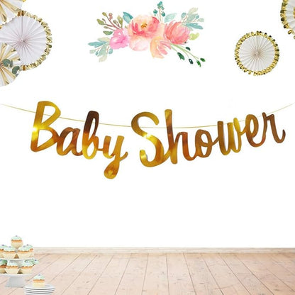 Gold Baby Shower Banner – Elegant Golden Party Decor