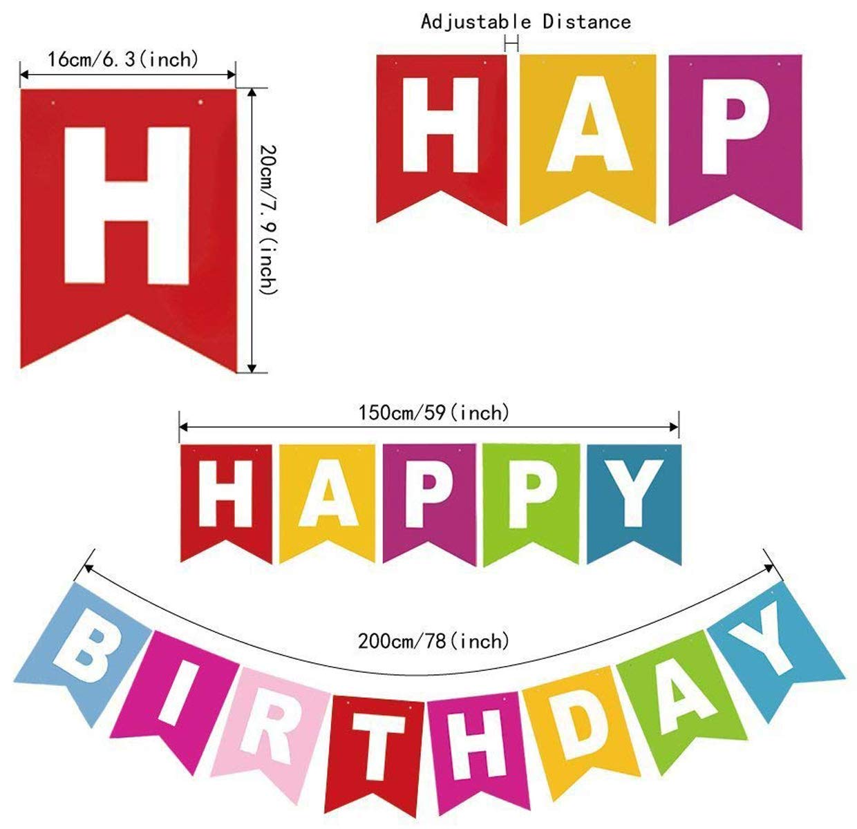 Happy Birthday Banner – Multicolour