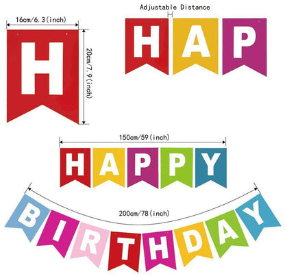 Happy Birthday Banner – Multicolour