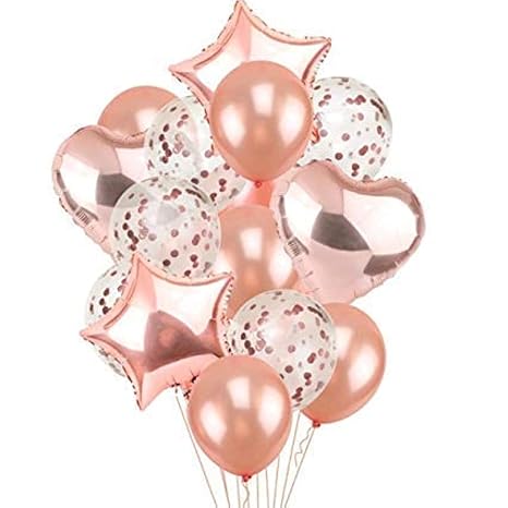 Rose Gold Radiance & Silver Sparkle Birthday Decor Kit (17 Pcs)