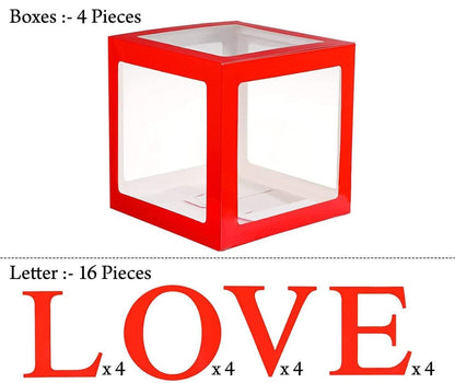 Red Love Baby Boxes – Decorative Cardboard Blocks for Baby Showers & Photoshoots