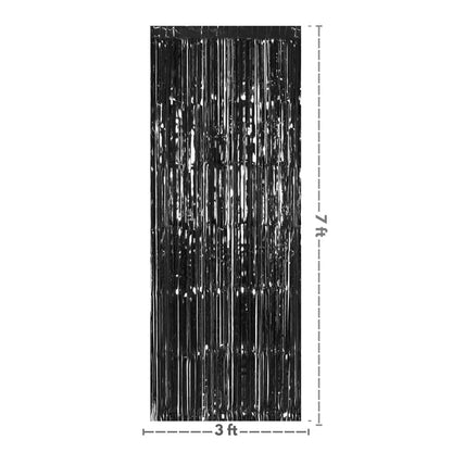 Black Foil Fringe Curtain for Decoration