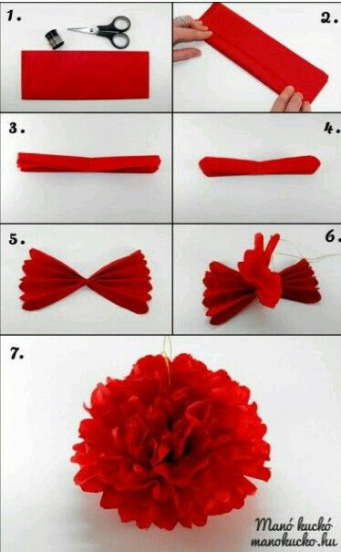 Red Tissue Paper Pom Poms – Flower Balls(14 Inch)