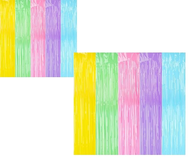 Pastel Purple Foil Curtain Backdrop – 2Pcs Set | Royal & Whimsical Party Decor