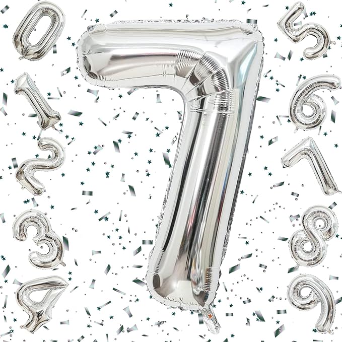 Number Silver Foil Balloon – 32 inch Size