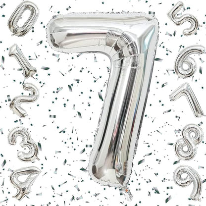 Number Silver Foil Balloon – 32 inch Size