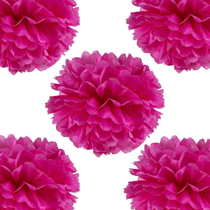 Hot Pink Tissue Paper Pom Poms – Flower Balls (12 Inch)