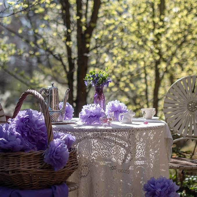 Lavender Tissue Paper Pom Poms – Flower Balls(14 Inch)