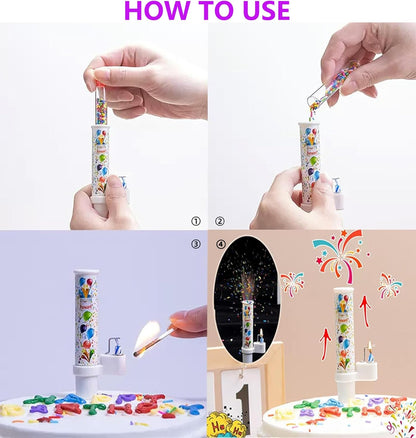 Surprise sprinkler popper cake topper