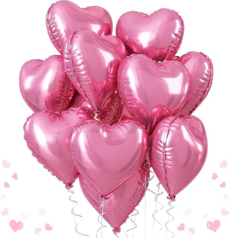 Romantic Heart Balloon Hanging Décor Set – Red, Pink & Silver Love