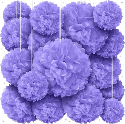 Lavender Tissue Paper Pom Poms – Flower Balls(14 Inch)