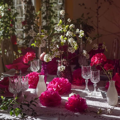 Hot Pink Tissue Paper Pom Poms – Flower Balls (12 Inch)