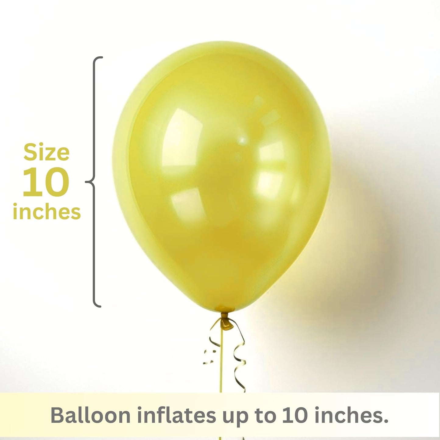 Metallic Yellow Balloons for Party Decoration (50 Pcs)