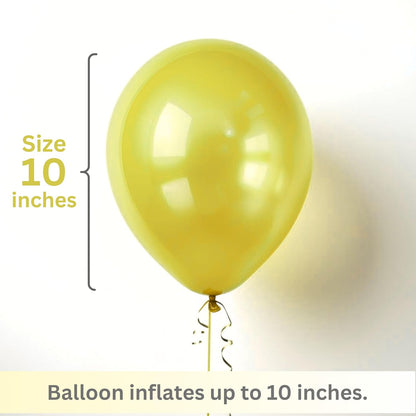 Metallic Yellow Balloons for Party Decoration (50 Pcs)