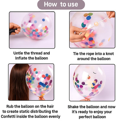 Multicolor Confetti Balloons – Set of 10 Pcs