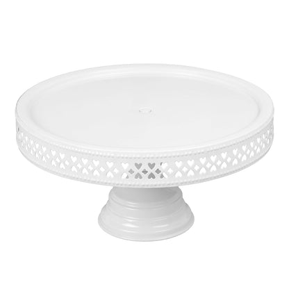 Round Cake Stand Pedestal, Metal (White)