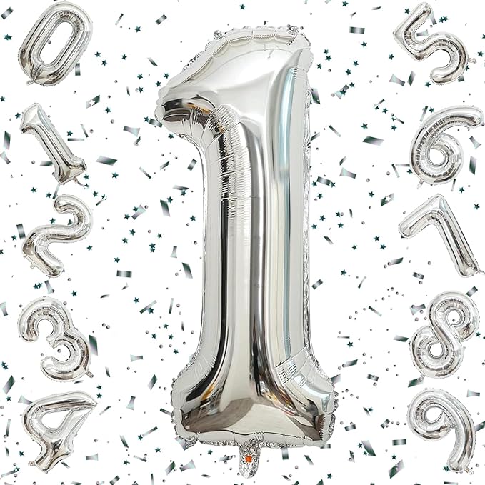 Number Silver Foil Balloon – 32 inch Size