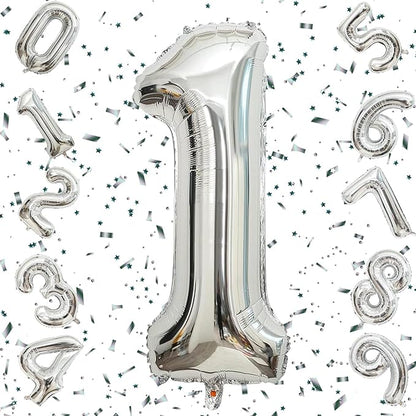 Number Silver Foil Balloon – 32 inch Size