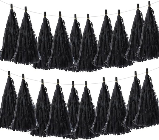 Black Paper Tassel Garland – Decorative DIY Backdrop