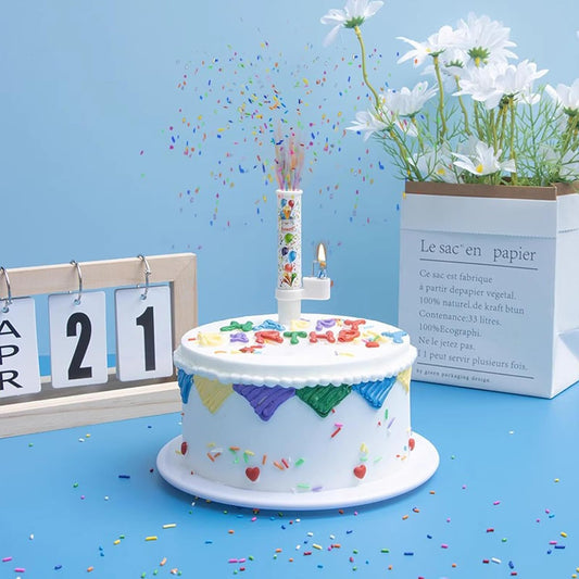 Surprise sprinkler popper cake topper