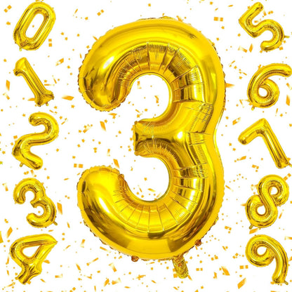 Number Golden Foil Balloon – 32 inch Size