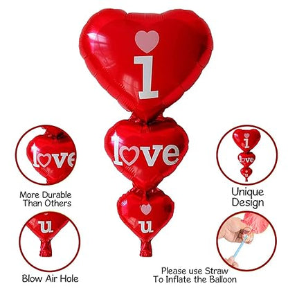 Red “I Love You” Foil Balloon ❤️✨.