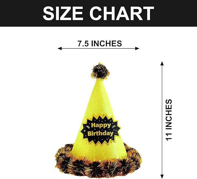 Happy Birthday Pom Hat – Gold