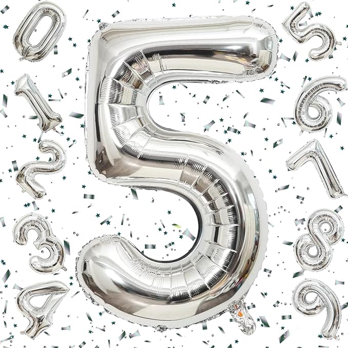 Number Silver Foil Balloon – 32 inch Size