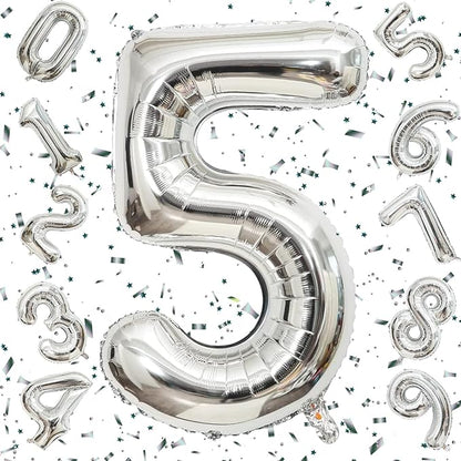 Number Silver Foil Balloon – 32 inch Size
