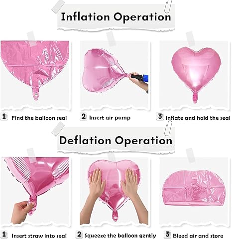 Pink Heart Shaped Foil Balloons – Light Pink (Pack of 5, 10 Inch)