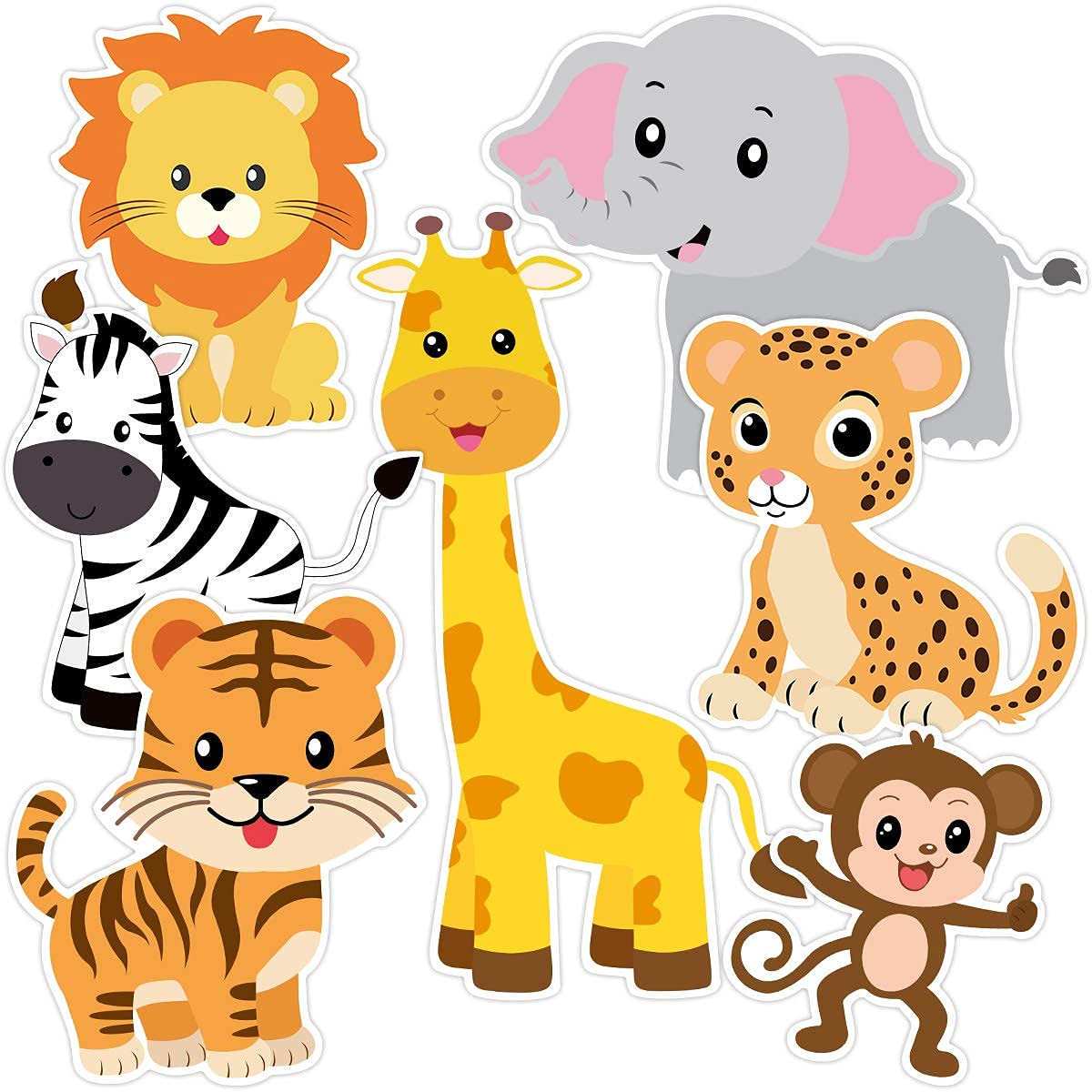 Animals Cutouts for Safari Jungle Theme Birthday Party Decoration
