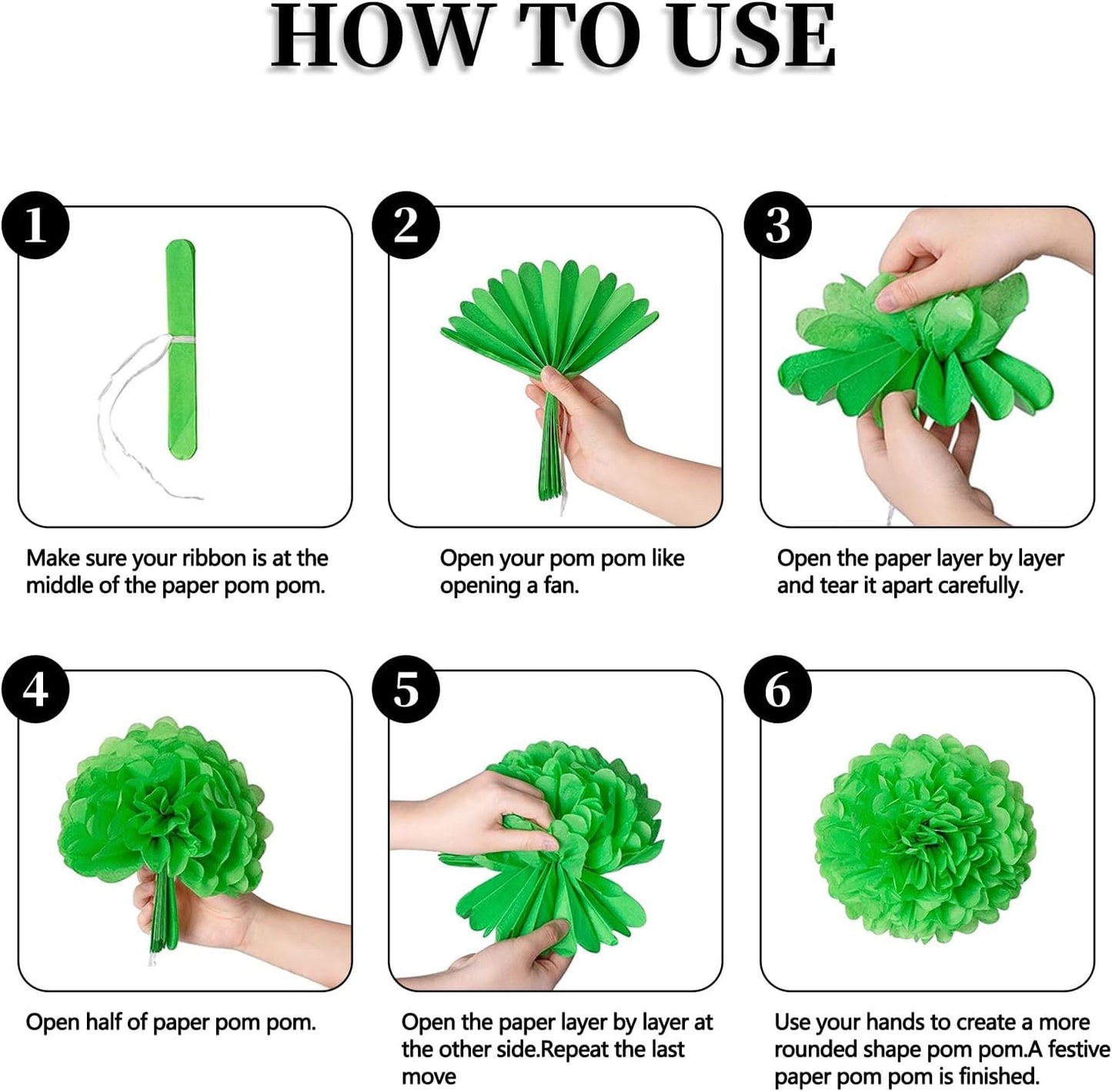 Lime Green Tissue Paper Pom Poms – Flower Balls (10 Inch)