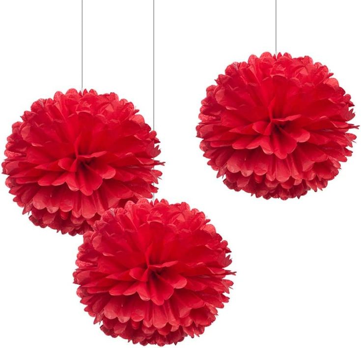 Red Tissue Paper Pom Poms – Flower Balls(14 Inch)