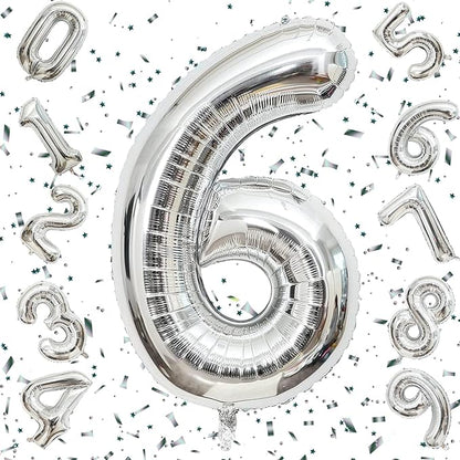 Number Silver Foil Balloon – 32 inch Size