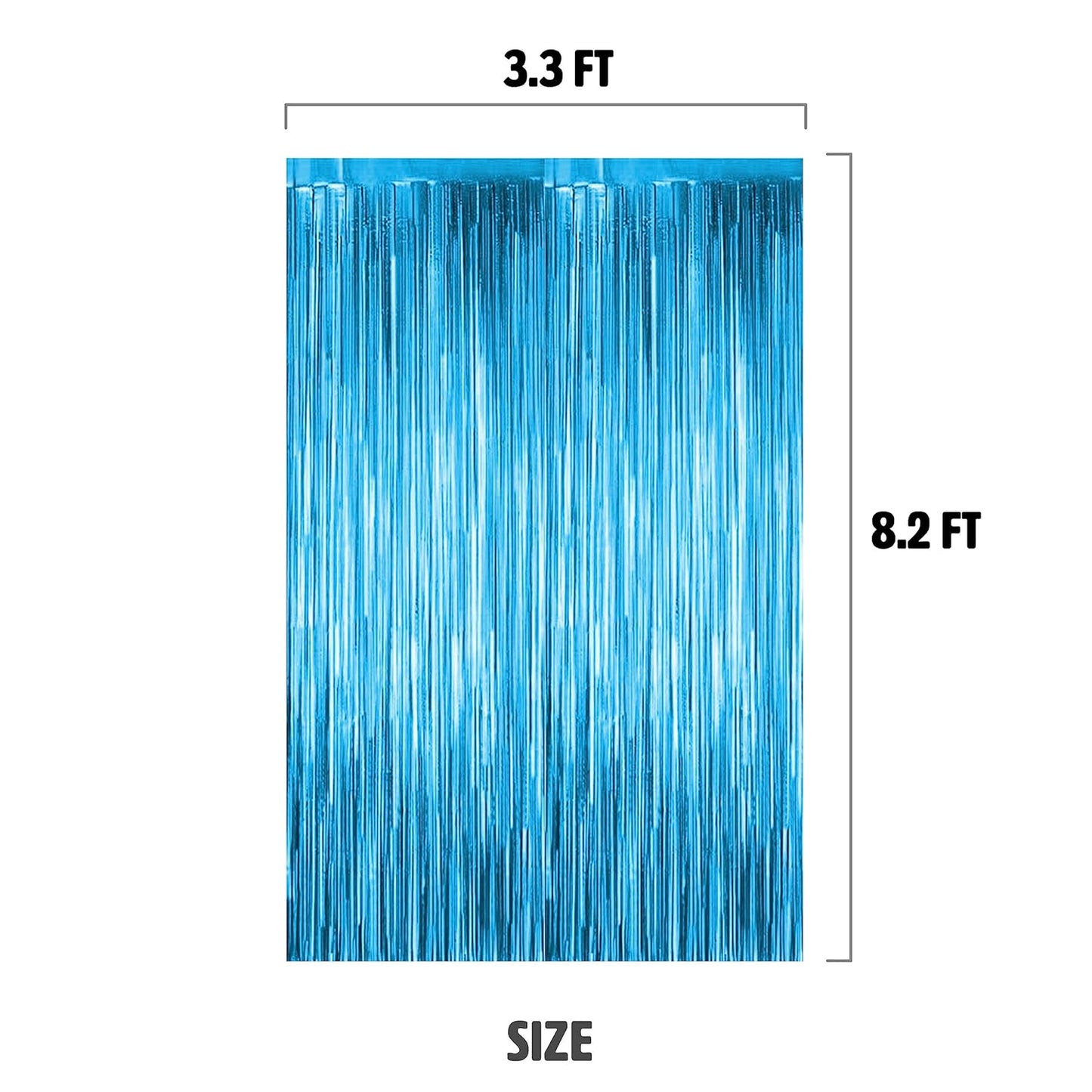 Light Blue Foil Fringe Curtain for Decoration