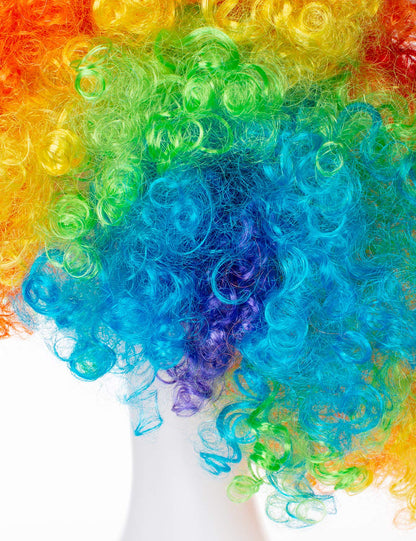 Unisex Short Fluffy Afro Funny Wigs for Halloween, Holiday Party & Clown Costume