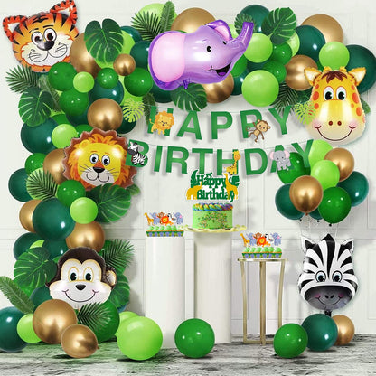 Jungle Theme Foil Balloons – 6 Pcs Animal Theme Birthday Decor | Birthday Decoration