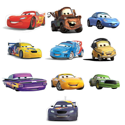 Cars Theme Paper Cutouts for Birthday Parties, Cars Theme Supplies Décor, Racing Cars Birthday Decoration, Cutouts (10 pcs)